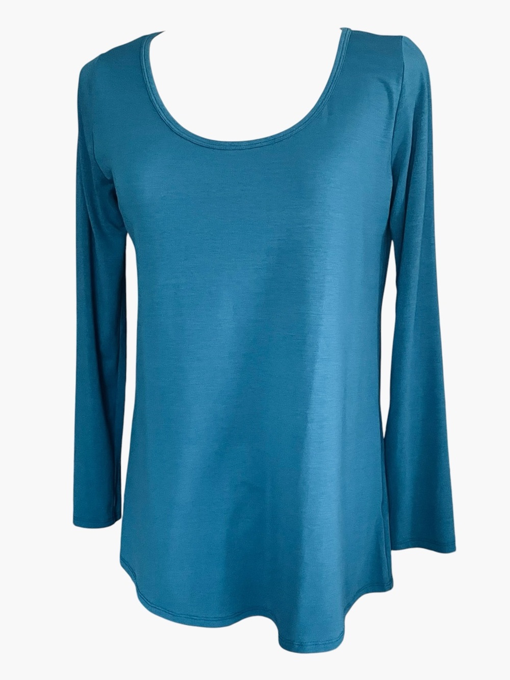 LULAROE Lynnae Solid Teal Long Sleeve Tunic Top Size Medium (10-12)